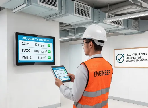 Indoor air quality monitoring in commercial building
