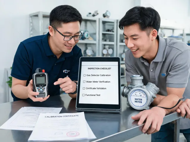Advisor reviewing gas detector and meter evidence package